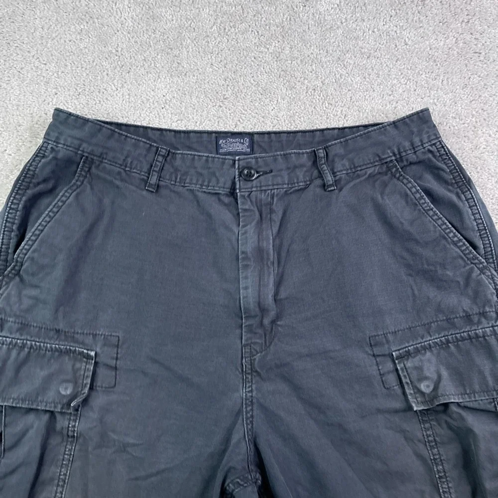 Levis Shorts Mens 36 Grey Cargo Utility Ripstop Tactical Flap Pockets‎